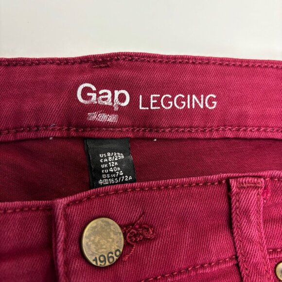 Gap Legging Women's size 8 Dark Wash Red Denim Jeans - Picture 2 of 4